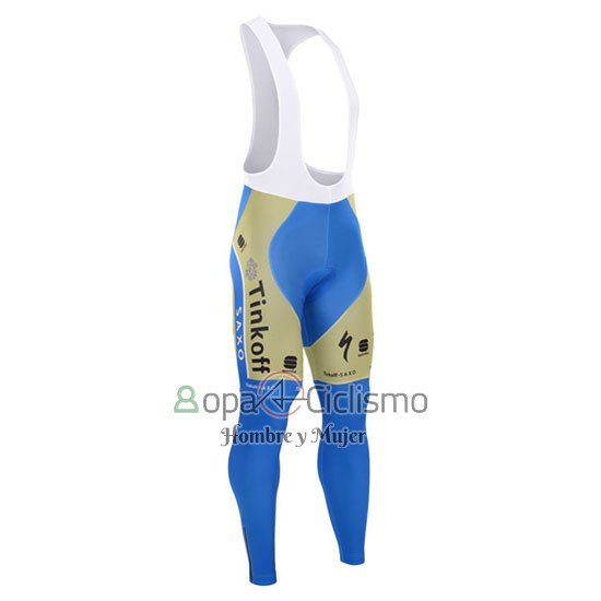 Tinkoff Saxo Bank Ropa Ciclismo Culotte Largo 2015 Mangas Largas Azur y AMarillo